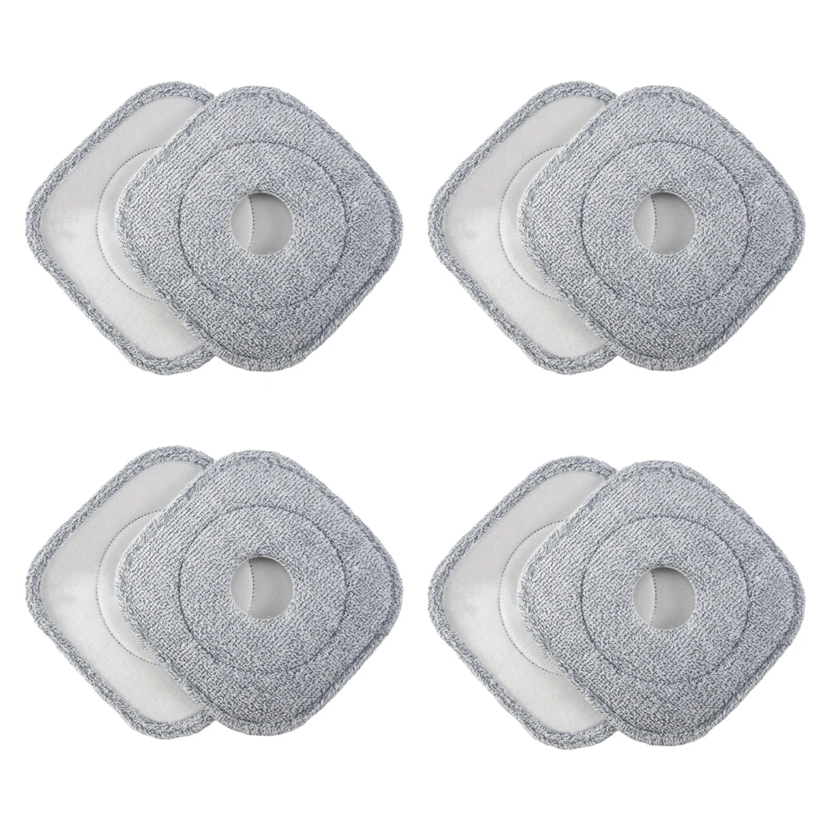 Pisos De Limpeza Rotativa Mop Pads, Mop Squeeze, Separação Automática, 8Pcs