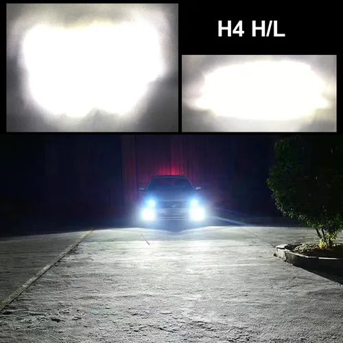 Imagen 2 del producto JALN7 H4 bombillas de faros LED 12V 25000LM lámparas de diodo para coches haz alto y bajo haz sumergido motocicleta Auto Grade Chips faros