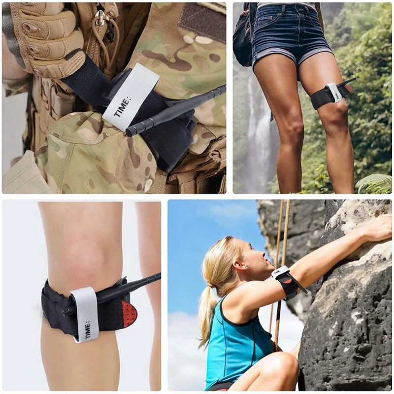 Tactical First Aid Aluminum Rod Tourniquet With Trauma Shear Molle Pouch Camping Hiking Outdoor Hemostasis Reusable Rescue Gear