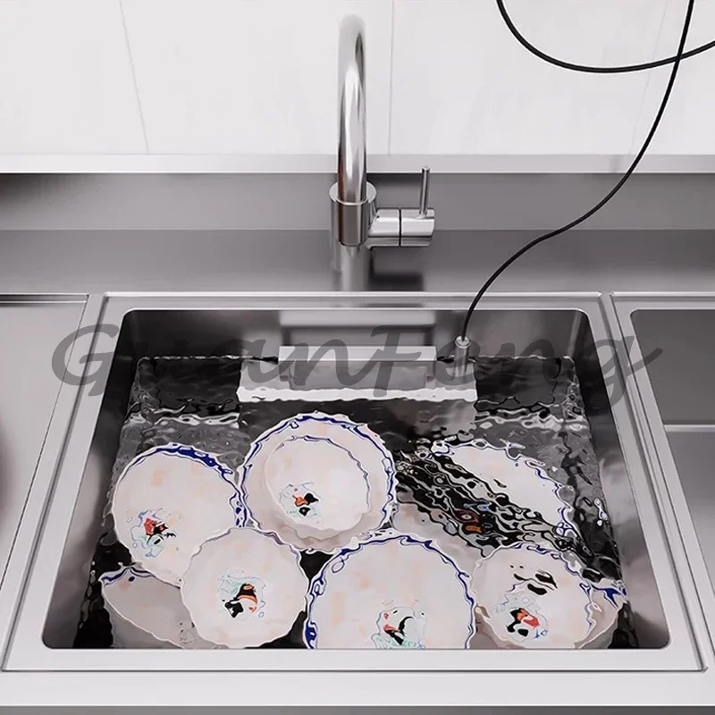 Small‑Size Automatic Ultrasonic Dishwasher, External Installation‑Free Kitchen Sink Cleaning Equipment for Restaurants