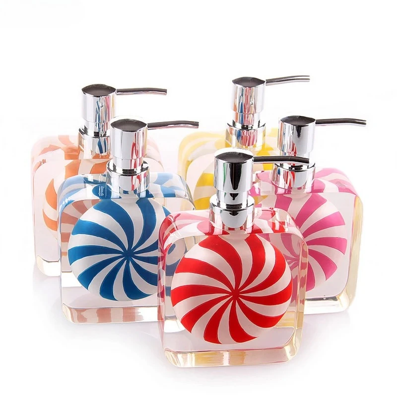 

Modern Resin Shampoo Lotion Empty Bottle Portable Soap Dispenser Bathroom Lollipop Body Wash Lotion Bottle Bathroom Accessories