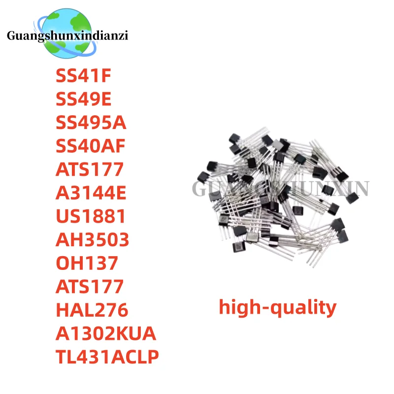 10Uds 100% New SS40AF A1302KUA ATS177 SS41F SS495A SS49E A3144E US1881 AH3503 OH137 ATS177 HAL276 TL431ACLP TO-92
