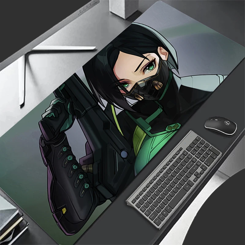 Alas Mouse Pola Alas Permainan Alas Mouse Karet Aksesori PC Alas Meja Anti Selip Alas Meja Viper V-valorant Kantor Alas Keyboard Gamer