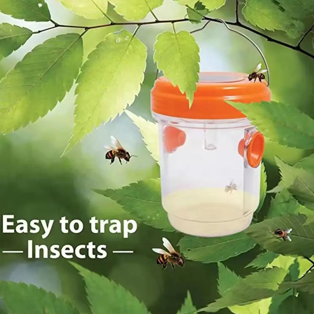 1pc Solar Wasp Trap Waterproof Outdoor Hanging Yellow Bee Bee Non-Toxic Catcher Hornet Trap Traps Jacket Trap Safe Reusable X3L3