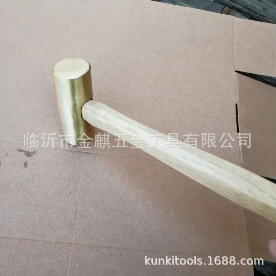 Explosion Proof Spark Free Octagonal Walnut Handle Cylindrical Brass Hammer