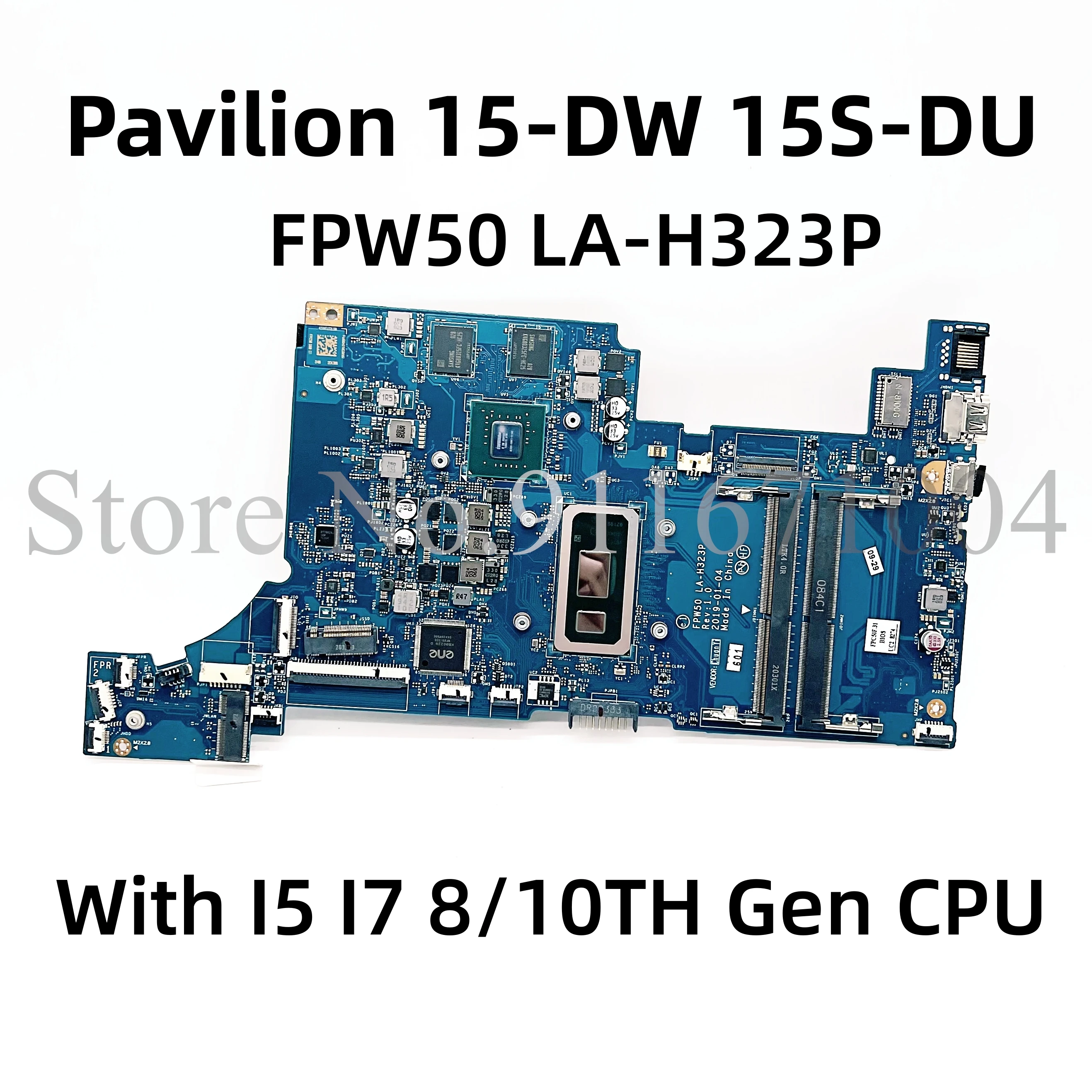 LA-H323P Motherboard for HP 15-DW 15S-DU 15S-DR Laptop Motherboard with i3 i5 i7-8th Gen MX110 2GB GPU DDR4 100% Tested Working