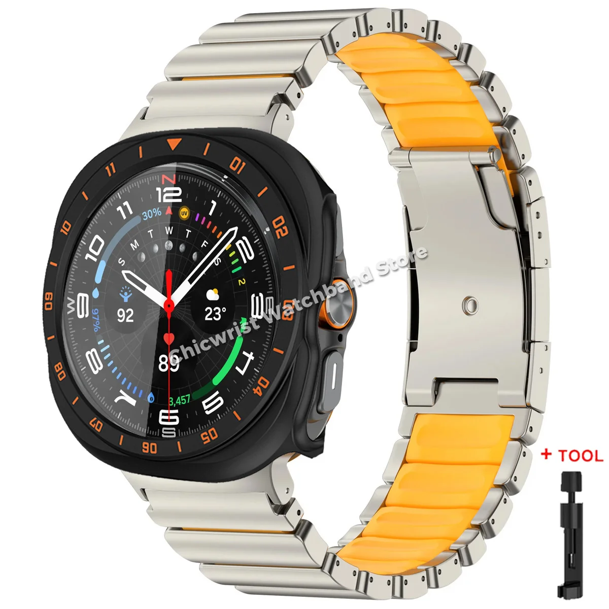 Strap+Case+Glass for Samsung Galaxy Watch Ultra 2 Titanium Band Tempered Glass Screen Protector PC Case Galaxy Watch Ultra 2026