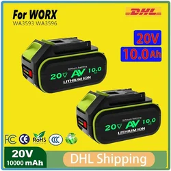 For Worx 20V 10000mAh lithium-ion battery WA3553 WA3551 WA3572 WA3553 WX390 WX176 WX178 WU268 drill bit battery