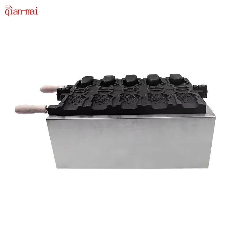 Customized 5 Pcs Open Mouth Fish Taiyaki Waffle Maker Machine Popular Electric Taiyaki Waffle Machine for Sale