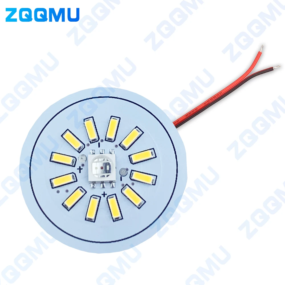 10 قطعة 5 فولت 3 واط مصباح ليد مجلس جولة RGB + ضوء دافئ الجهد المنخفض SMD5050 ليلة حبيبات مصباح مستديرة متفاوتة الأحجام الألومنيوم لتقوم بها بنفسك 3 فولت USB مصدر لوحة المنزل