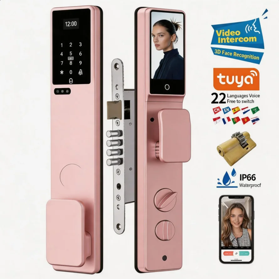 

Tuay TTlock WiFi Waterproof Temporary Password Smart Lock Security Home Lock Multilingual Fingerprint Smart Lock for Wooden Door
