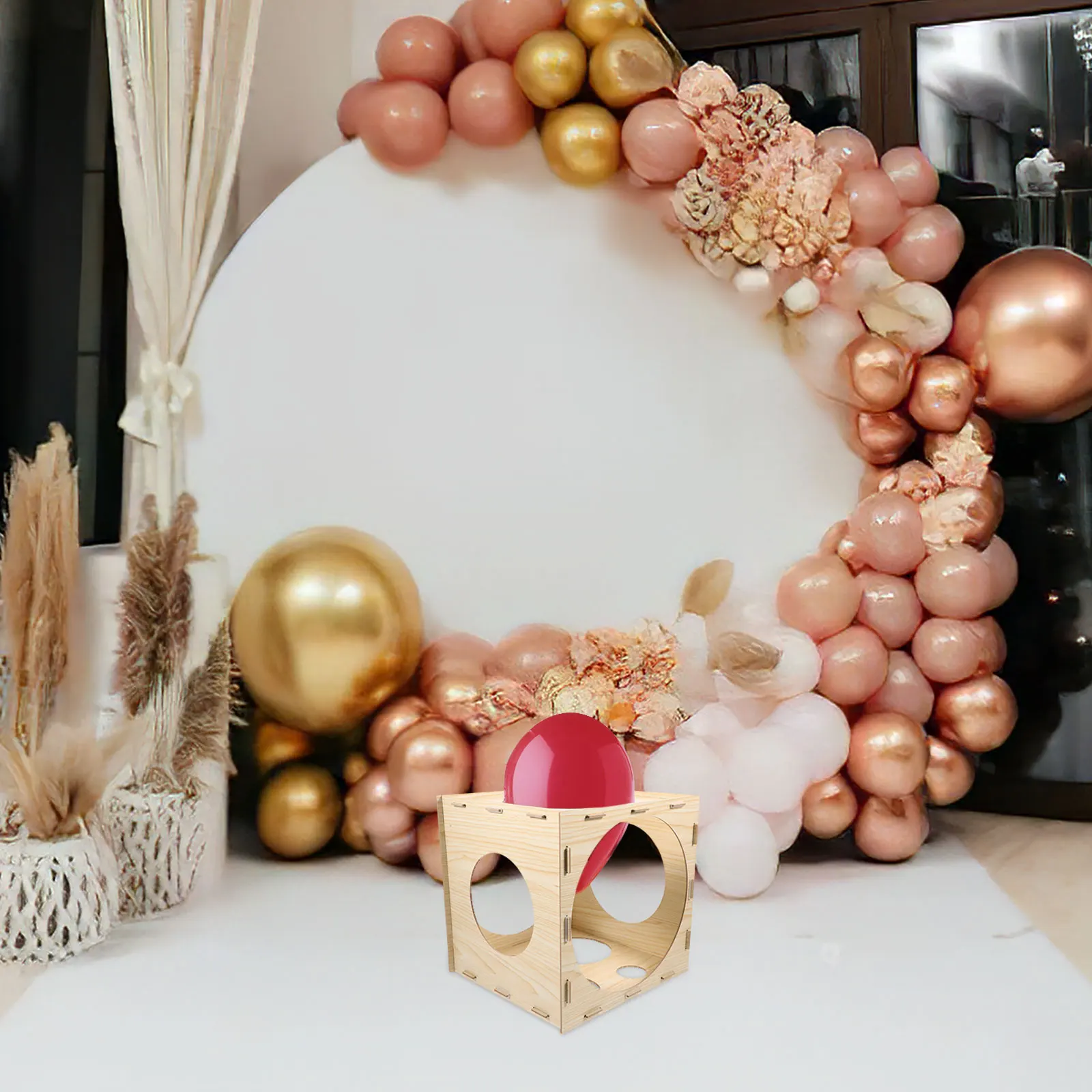 

Foldable Balloon Tool Cube Measuring Device Balloon Sizer Cube Wood Sizes Equipment For Celebrations