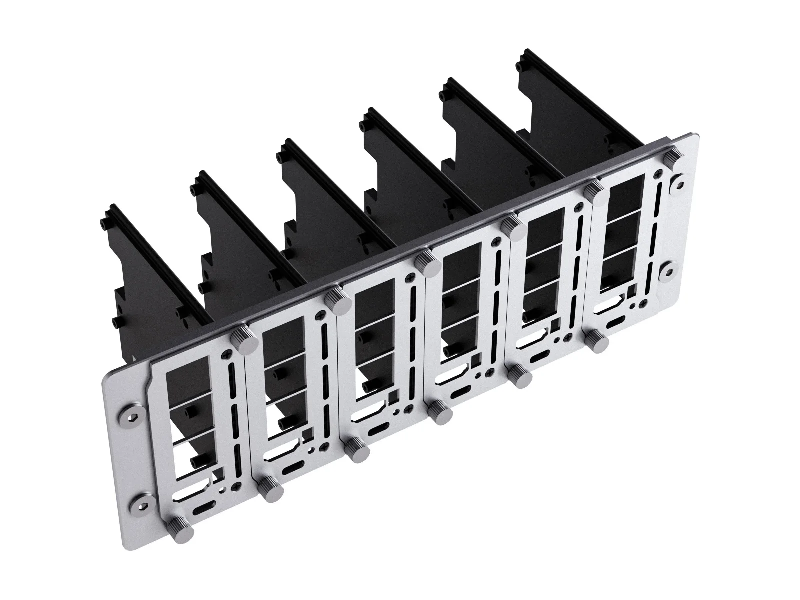 Waveshare PiRack-M6F Multi-node Server Cluster Kit For Raspberry Pi 4/5, 10inch All Aluminum Alloy Rack,2U Height Mounting Space