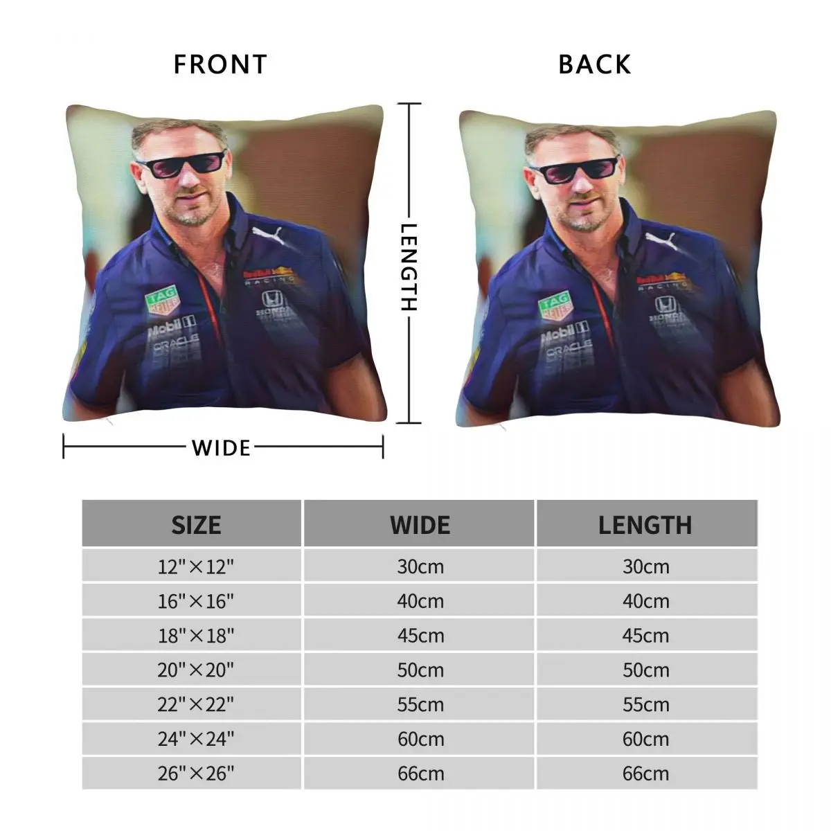 Christian Horner Racing Driver Square Pillowcase Polyester Linen Velvet Pattern Decorative Pillow Case Home Cushion Cover 45x45