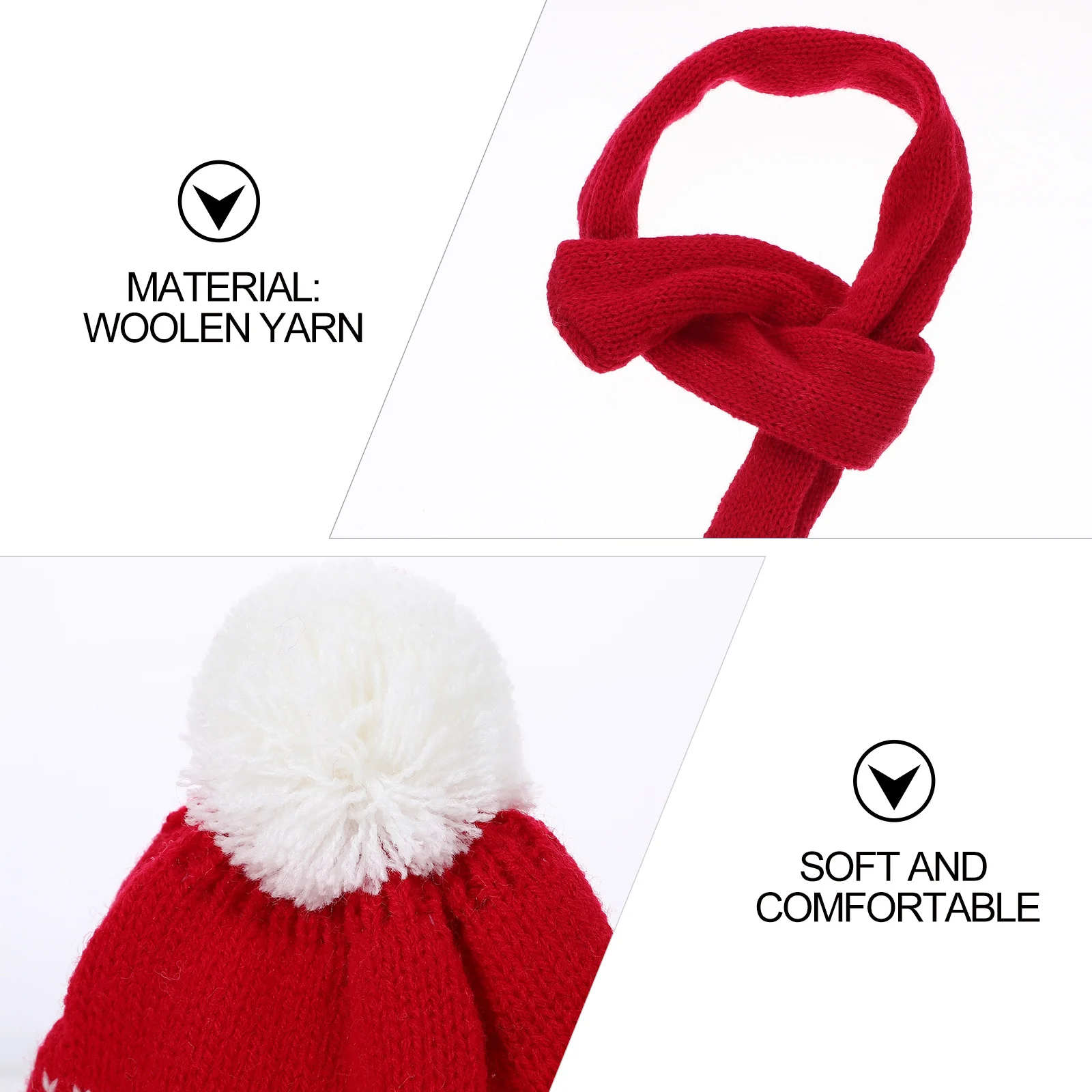 1 مجموعة مصغرة عيد الميلاد ثلج قبعة وشاح لينة محبوك غزل الصوف دافئ الشتاء ديكور للحزب زجاجة النبيذ الديكور