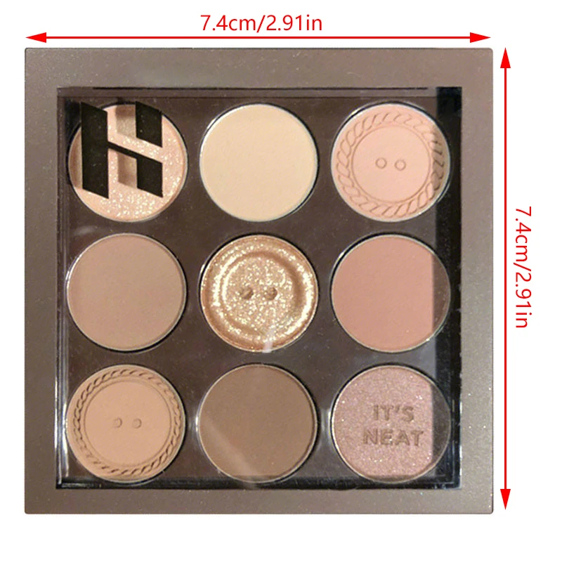 Matte Pearl Eyeshadow para Maquiagem Iniciante, Placa de 9 Cores, Eye Shadow Tray, Sculpture Highlight, Acessórios Cosméticos para Meninas