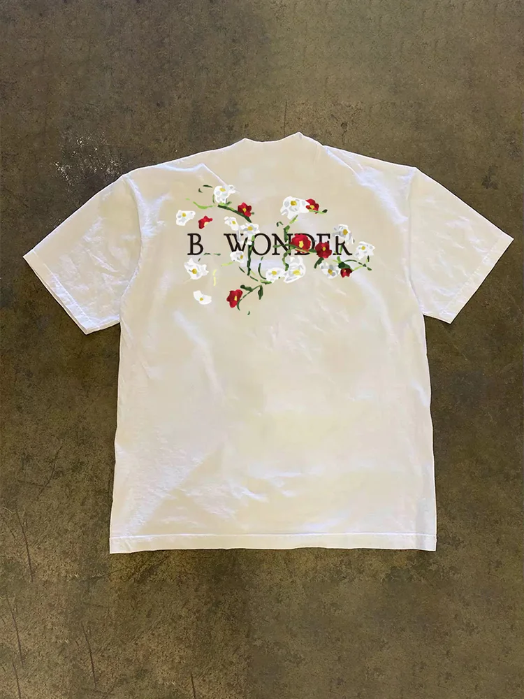 Loose Fit Short Sleeve T-Shirt 3A260g Pure Cotton Double Thread Unisex Casual Wear Summer Fashion round Neck Daily Wear