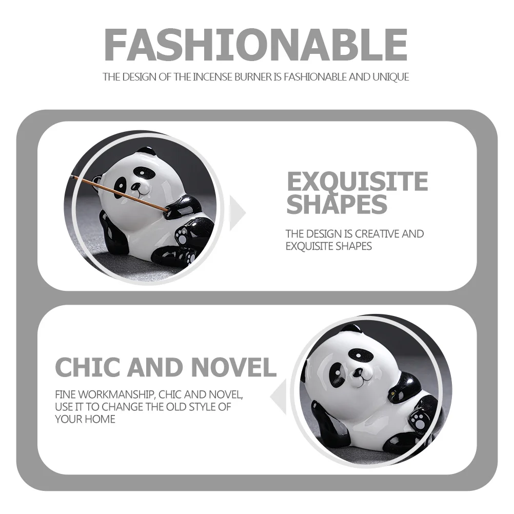 

Creative Panda Incense Stick Holder Ceramic Craft Beautiful Fashionable Simple Color Match Home Decoration Zen Gift