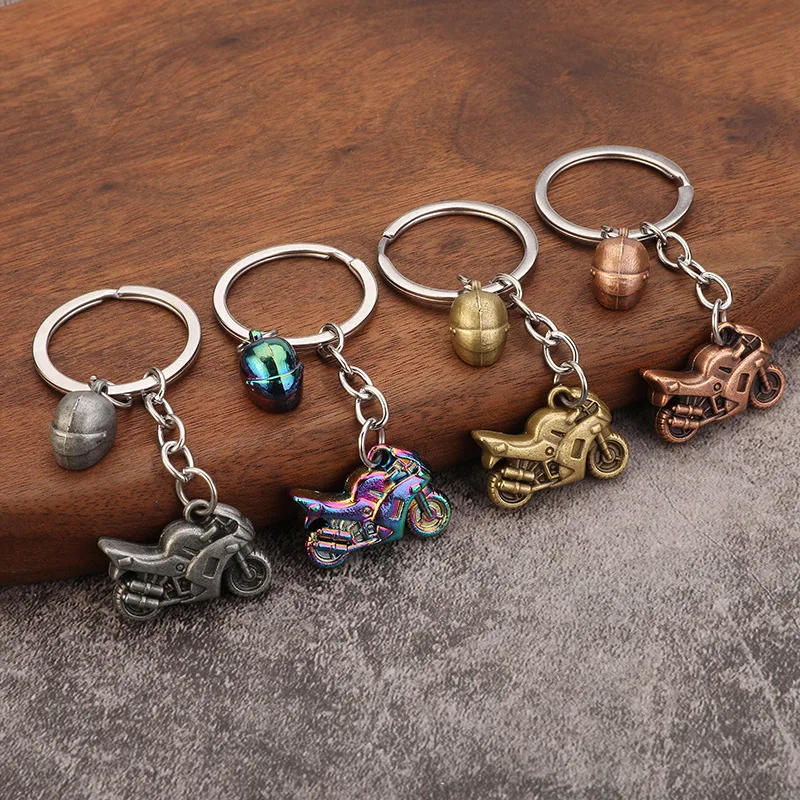 Motorcycle Helmet Keychain Metal Racing Moto Key Chain Motocross Keyring Bags Pendant Creative Keys Accessories