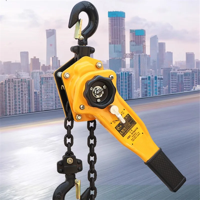 Small Hand Chain Manual Traction Hoist Crane 0.75/1T Manual Manganese Steel Hook Wire Manual Traction Hoisting Tool Lever