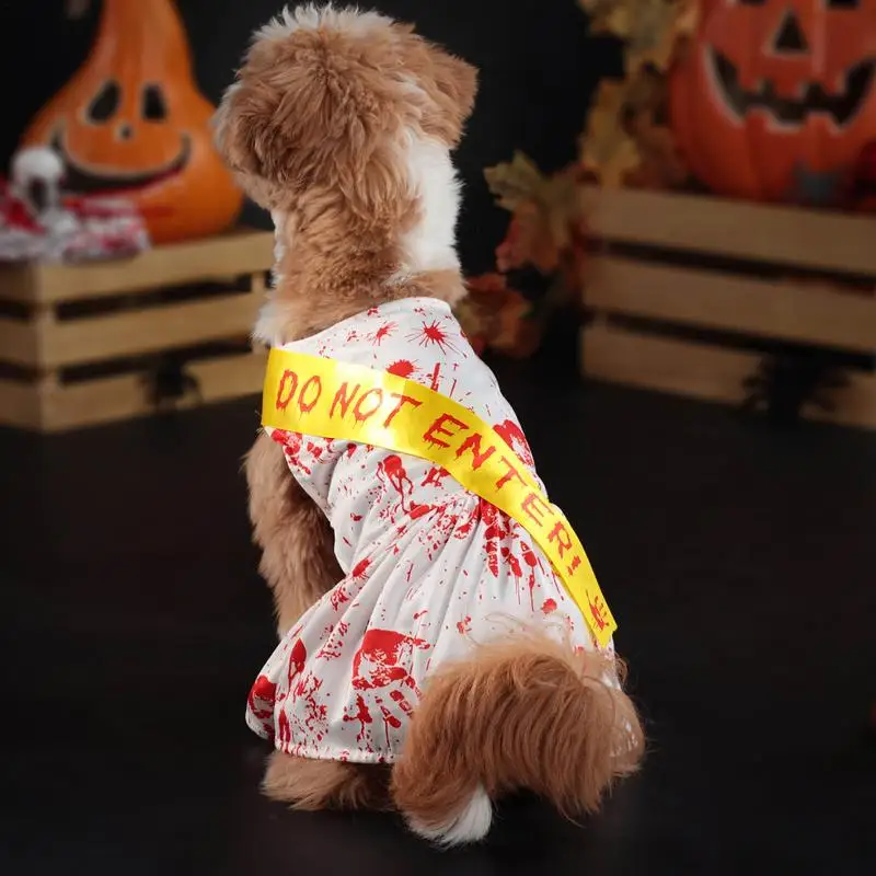 Dog Halloween Clothes Pet Clothes Bloody Halloween Costume Dog Halloween Blood Skirt Dog Halloween horror blood dress