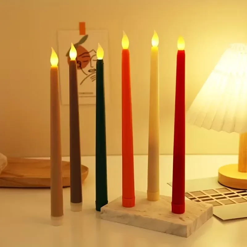 LED Long Stick Flameless Candle Christmas Wedding Party Indoor Outdoor Creative Scene Decor Home Garden Warm Bright New Fun Gift