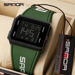 SANDA-reloj Digital LED para hombre, cronógrafo de pulsera, resistente al agua, estilo militar, para deportes al aire libre, 5 bares, nuevo