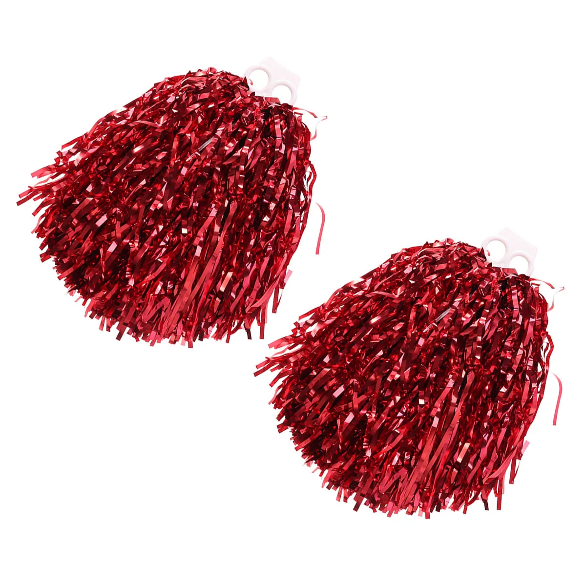 

Plastic Ring Pom Poms 50G Red Cheerleader Handheld For College High School Sports Lightweight Durable Glossy Spirit