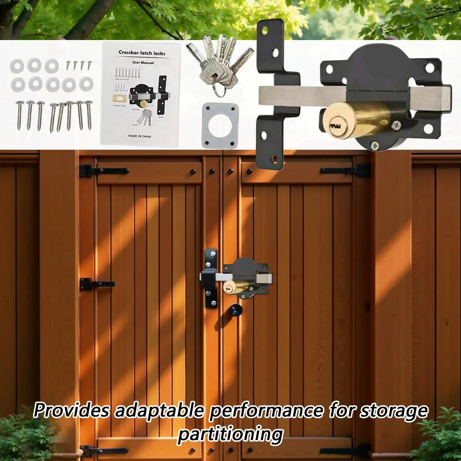 Kunci Pintu Gudang Model Geser Dua Sisi dengan 5 Kunci untuk Eksterior Interior Halaman Belakang Gudang RV Pagar Lemari