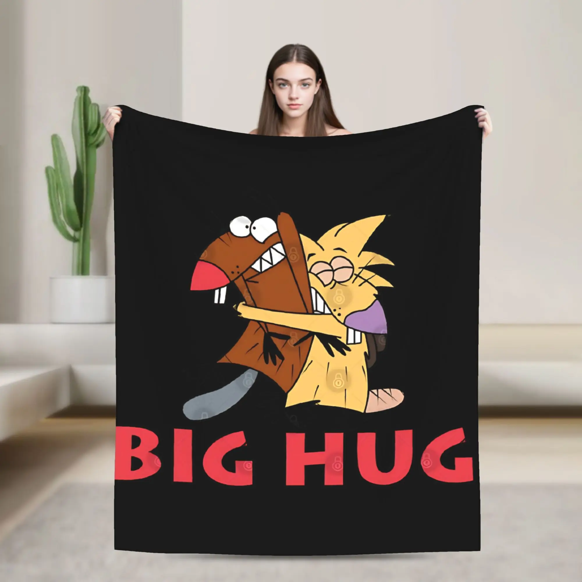 Comfortable Angry Beavers Daggett & Norbert Feverish  Blanket Stuff Sofa Decorative  Throw Blankets Warm Velvet for Bedroom