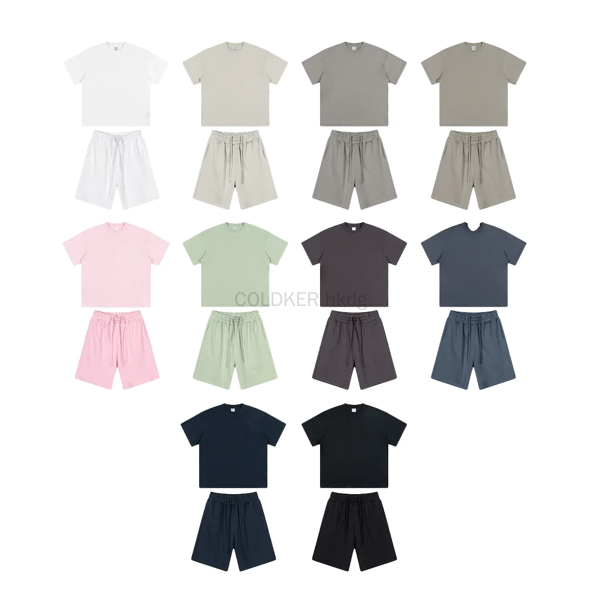 Summer Women and Men Cool Feeling Quick-Drying Fabric Shorts and T-Shirt 2 Piece Set for Men