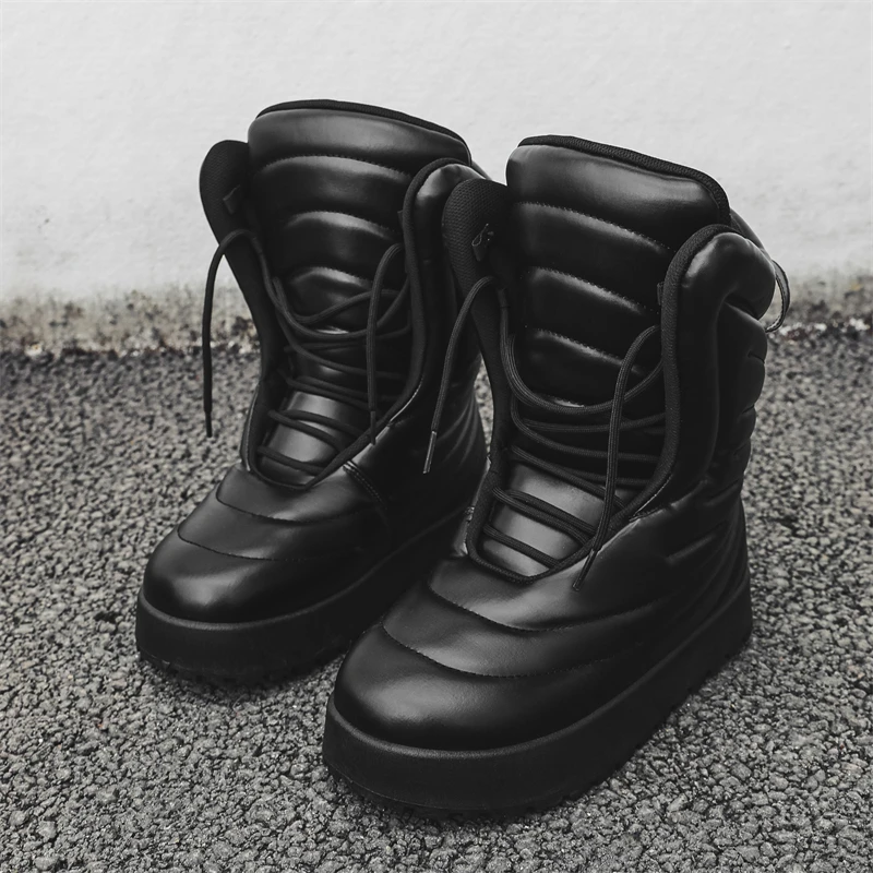 

2025 Fashion Black Shoes Men Designer Platform Men High Boots Streetwear Boots Leather Skateboard Sneakers Men botas masculino