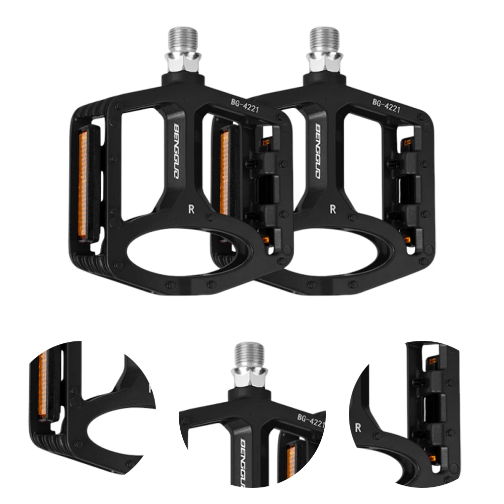 

Педаль из сплава для шоссейного велосипеда, противоскользящая педаль с подшипником из алюминиевого сплава, сверхлегкая расширенная педаль с гвоздями для ночной езды, аксессуары для велосипеда