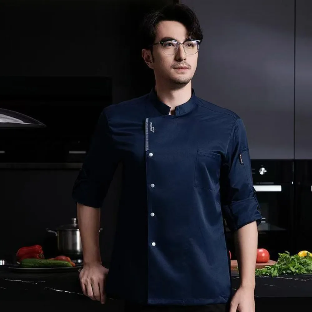 2025 Autumn/Winter Long-Sleeve Chef Uniform Set - Men's & Women's Kitchen Workwear for Restaurants & Canteens