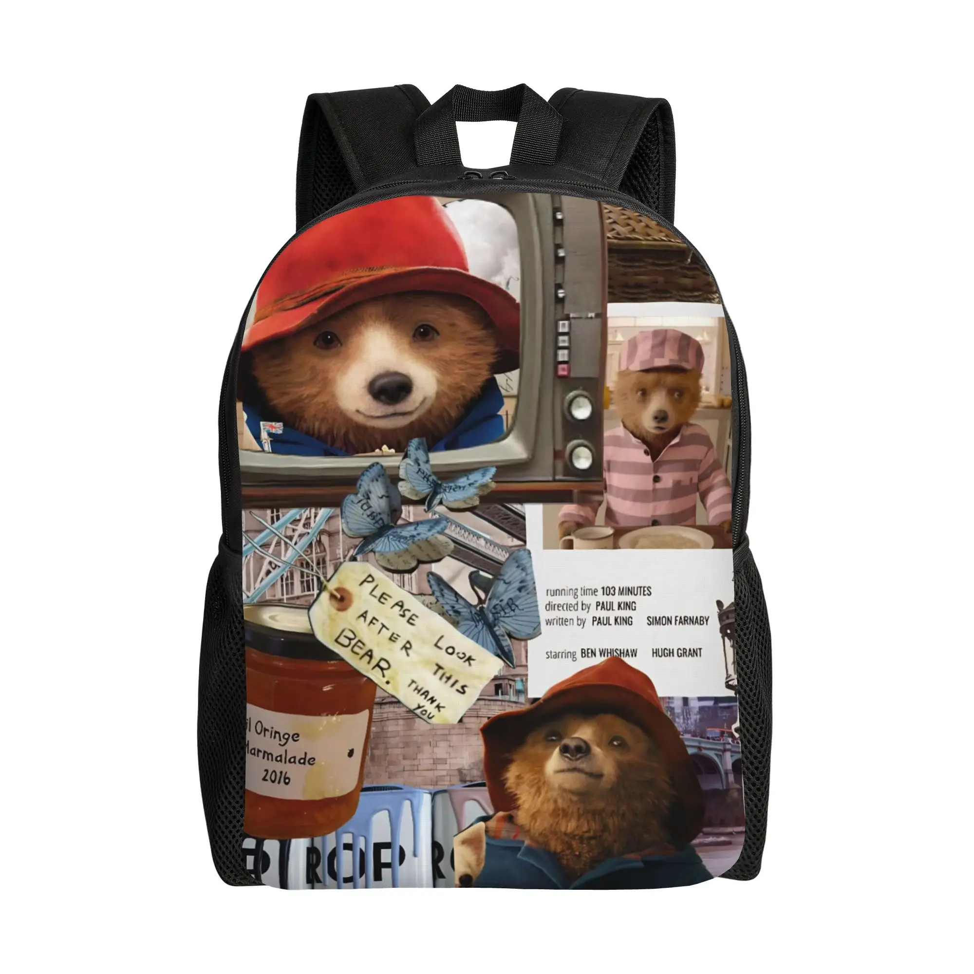 

London Bear Backpack for Men Women Cool Student Hiking Travel Daypack Paddingtons Laptop Computer Shoulder Bag Sports