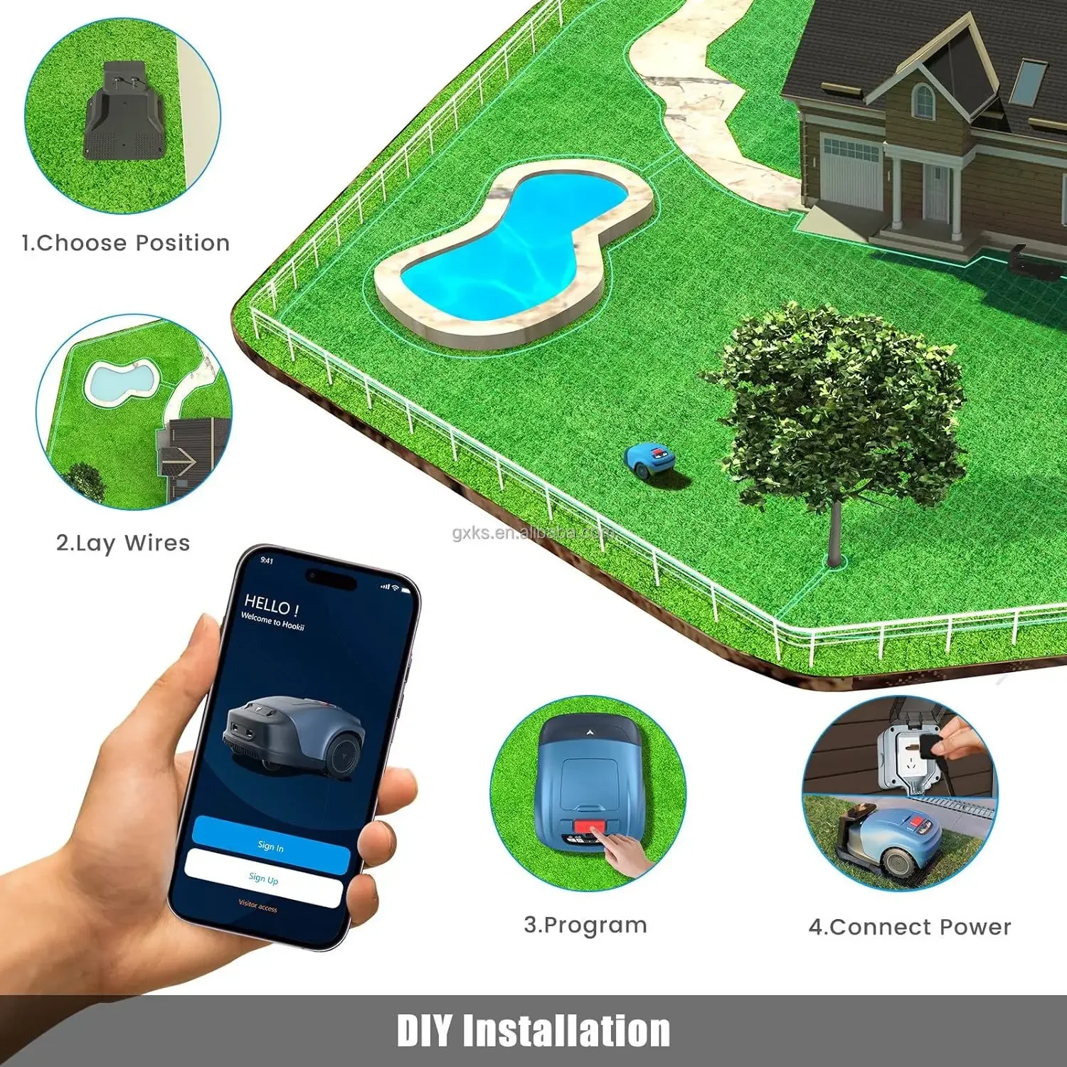 Intelligent Garden Lawnmowers Robot Grass Cutter Machine Tondeuse gazon Robotic Remote Controlled Lawn Mower