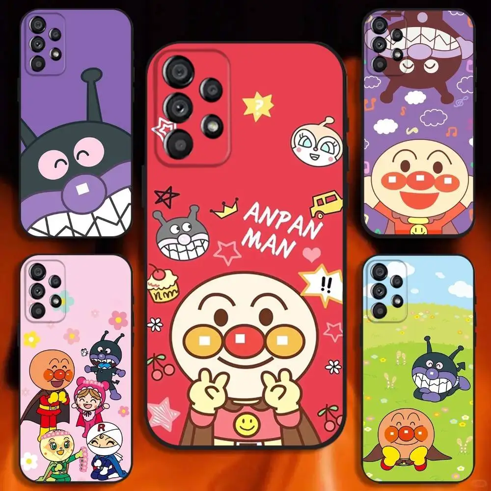 

Cute Cartoon A-Anpanman Phone Case For Samsung Galaxy A20,A21s,A22,A31,A32,A52,A53,A72,73,A80 Soft Black Cover