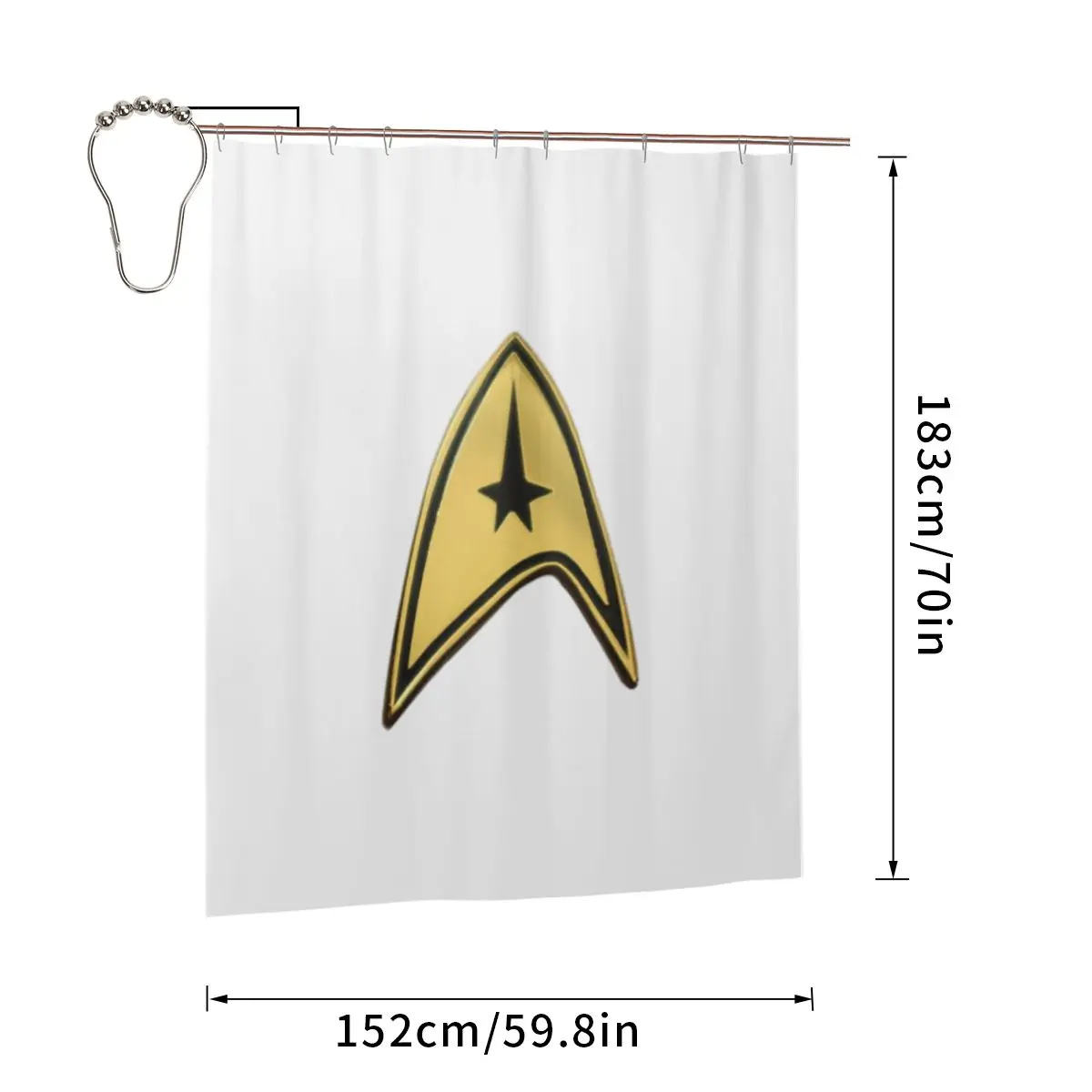 

Star Treks Science Fiction TV Series Shower Curtain Bathroom Polyester Waterproof Bath Curtains with Hooks