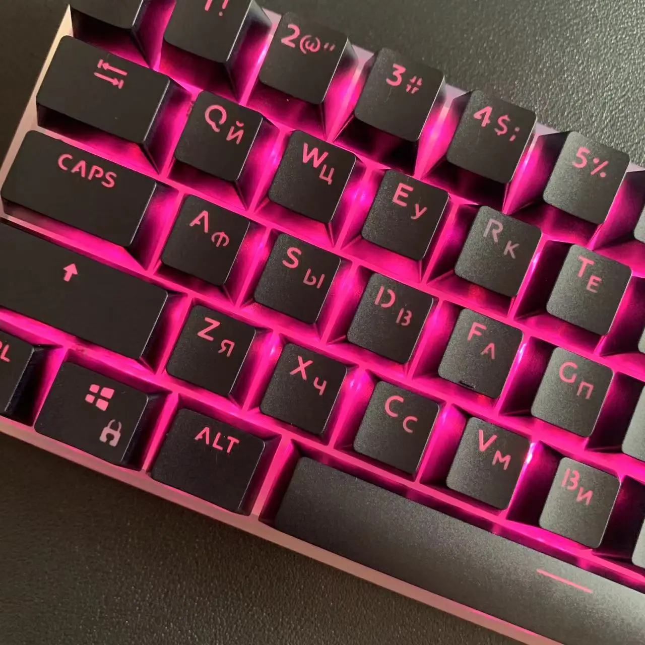 132 Keys Russian Keycaps Transparent Cyrillic for Mechanical Keyboard for MX Switches DIY Replacement Support Led Lighting