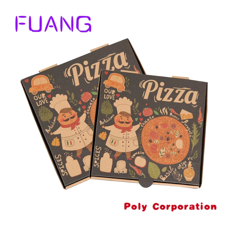 Großhandel billig machen runde individuell bedruckte Logo 12 14 Zoll 35cm Pizza Verpackung Karton Papier box