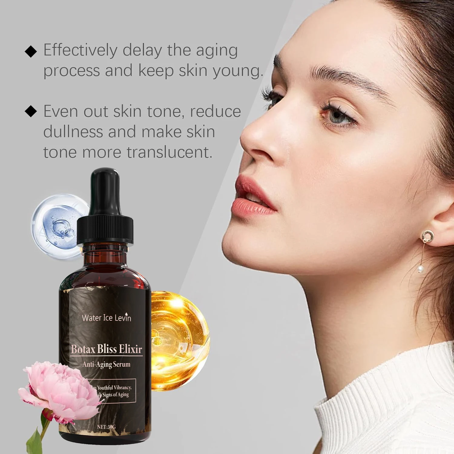 Botax Bliss Elixir Anti-Aging Serum with Retinol & Bee Venom, Replenish Moisture for Youthful Vibrancy & Confidence