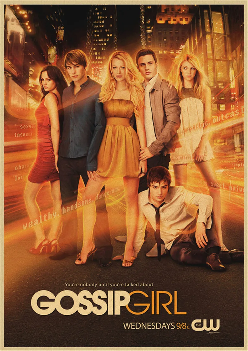 Vintage Poster Gossip Girl poster youth Kelaifuliqiesi Crawford brulee retro poster