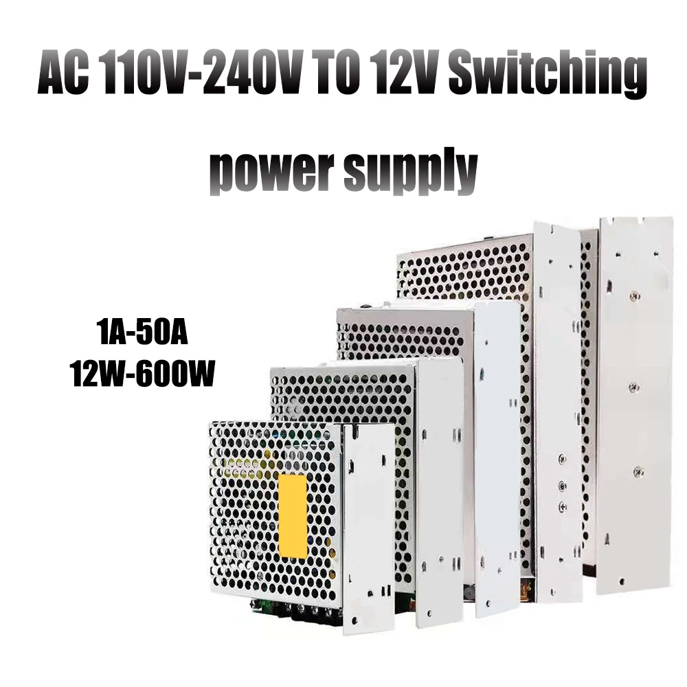AC 220V 12V Power Supply 1A 2A 3A 5A 6A 10A 20A 30A 40A 50A Lighting Transformer LED Driver SMPS 12V Switching Power Supply 2A