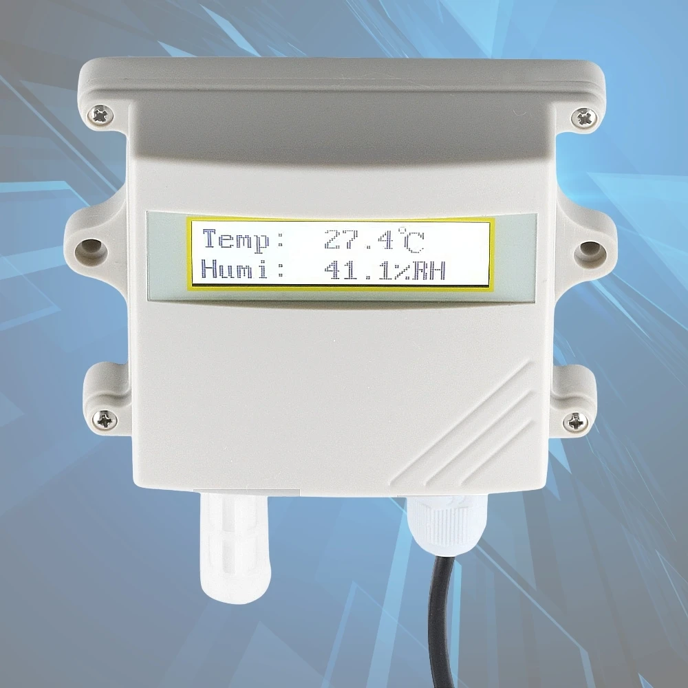 New LCD Digital Temperature and Humidity Sensor Wall‑mounted RS485 Analog 1M Cable Waterproof Probe High‑Precision Wide Voltage