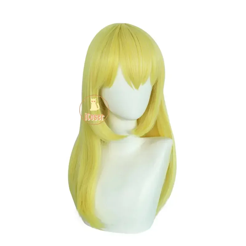 Lemon Irvine-Peluca de Cosplay de Anime Mashle, magia y músculos, pegatinas de tatuaje de pelo largo amarillo, accesorios para la cabeza, accesorios de fiesta para mujer