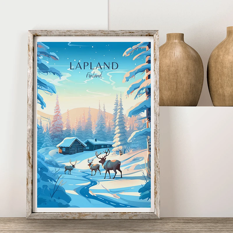 Switzerland Finland Travel Poster Lapland Porvoo Helsinki Zermatt Canvas Painting Wall Art Picture for Living Room Home Decor
