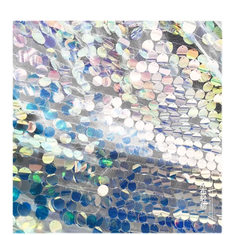 Sequin Mesh Fabric Fantasy Creative Wedding Dress Designer Wholesale Cloth Per Meter for Diy Sewing Material