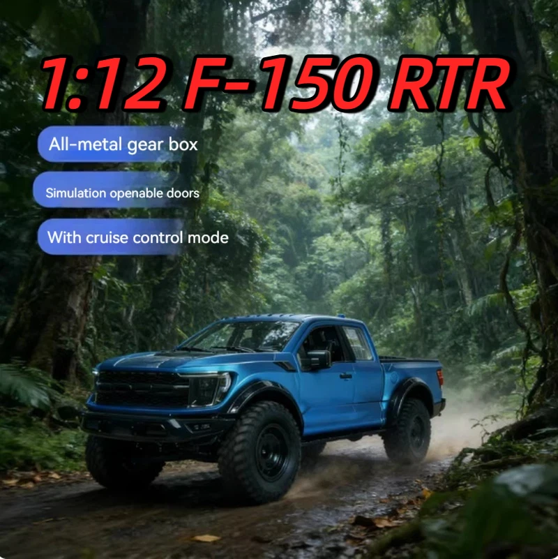 

New1:12 RC Car RC Pickup Truck F-150 4WD RC Crawler Full Proportion Metal Drive Shaft Gear Off-Road RC Car Lifelike Door Opening