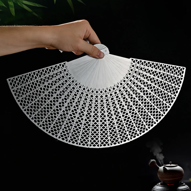 New Chinese Steel Gufeng Fan Hollow Self-defense Kung Fu Tai Chi Portable Metal Stainless Steel Folding Fan