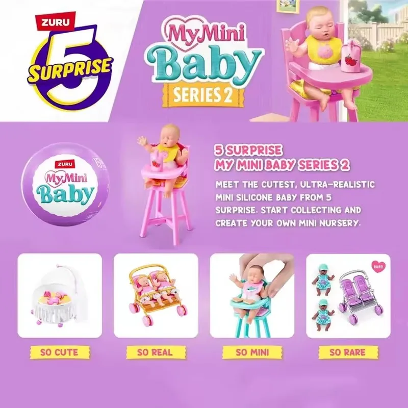 Zuru Überraschungspuppe Überraschungsserie 2 My Mini Baby Sammelbare Mystery-Kapsel 5 Mystery-Spielzeuge Sammlerstücke Miniatur-Neuheiten-Spielzeuge